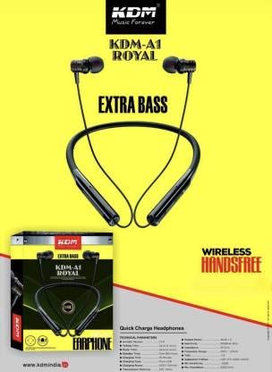 KDM Extra BASS A1 Royal Wireless Earphone Bluetooth Headset Black