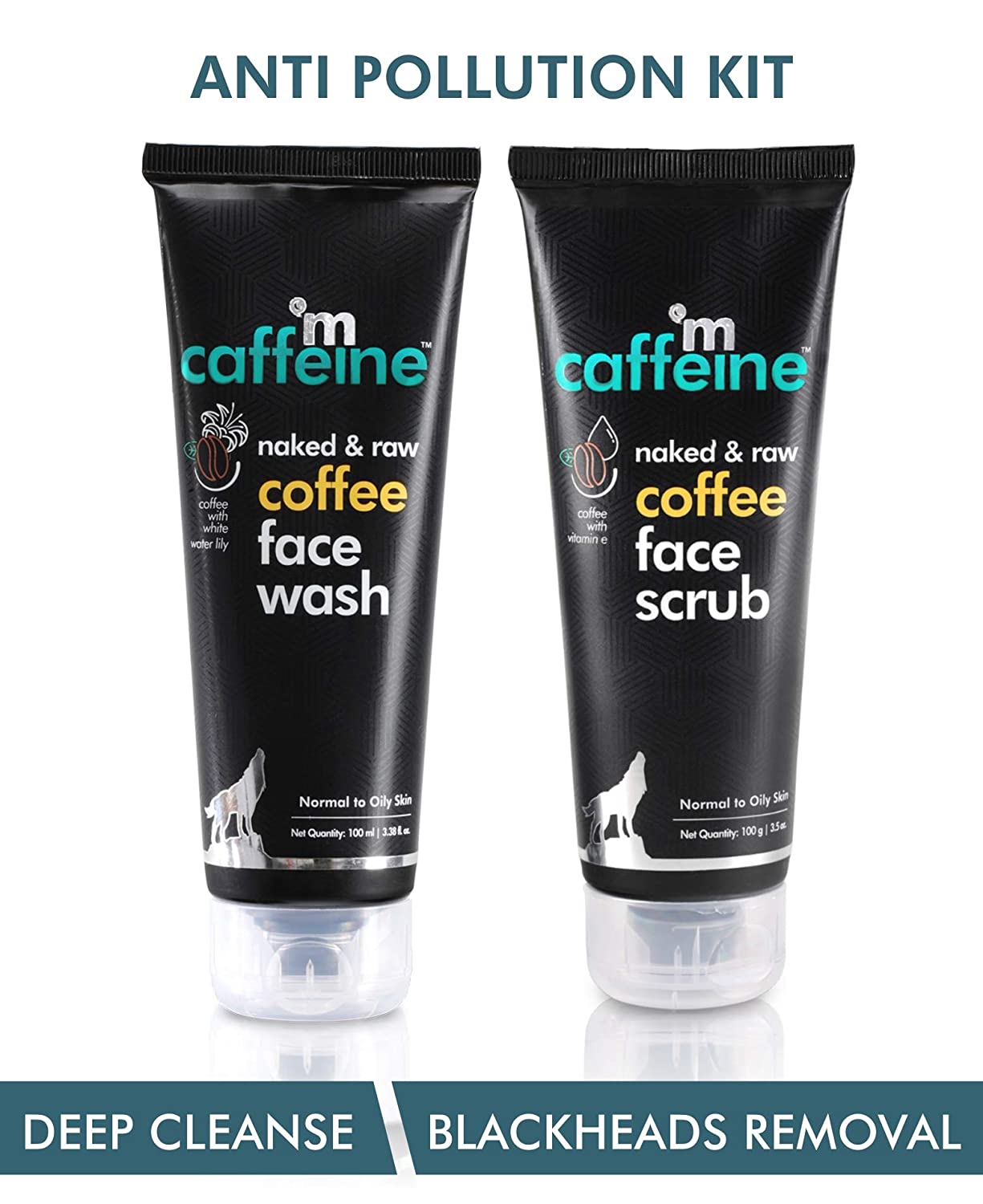 mCaffeine Coffee Anti Pollution Kit | Deep Cleanse, Blackheads Removal ...